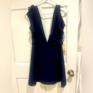 Never worn V neck Navy Mini Dress